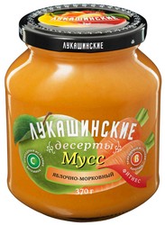 Мусс Лукашинские яблочно-морковный Фитнес 370г NEW